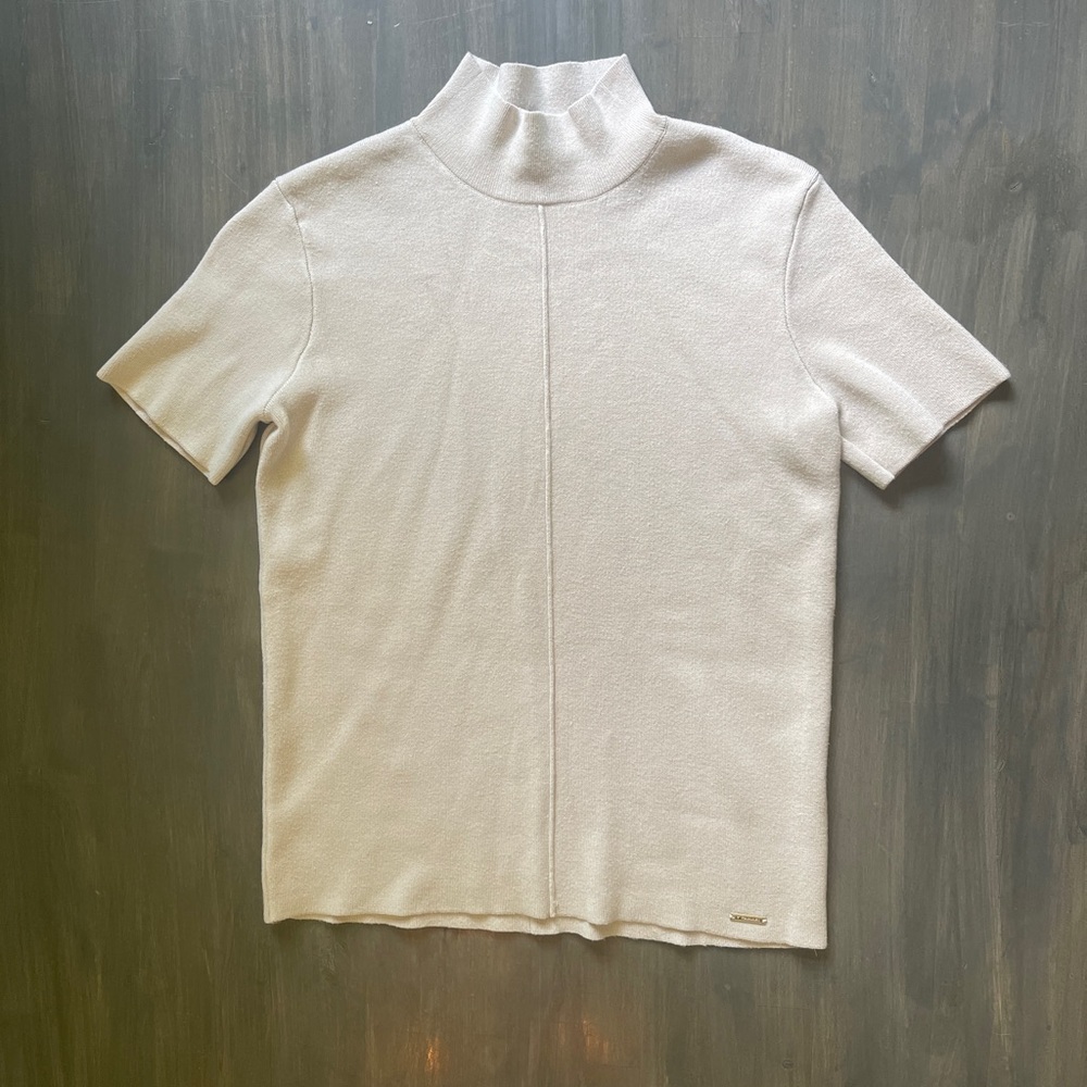 T Tahari Cream Turtleneck Sweater